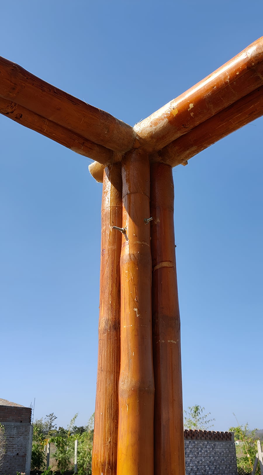 Top beam connections being made