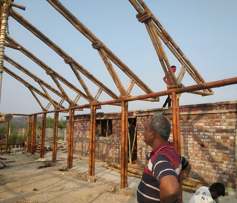 Truss detail showing joinery and connection method