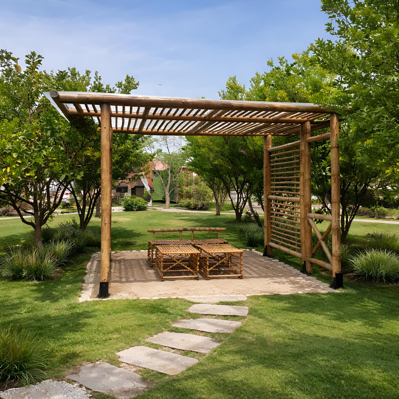 Godrej Pergola — full view with landscape