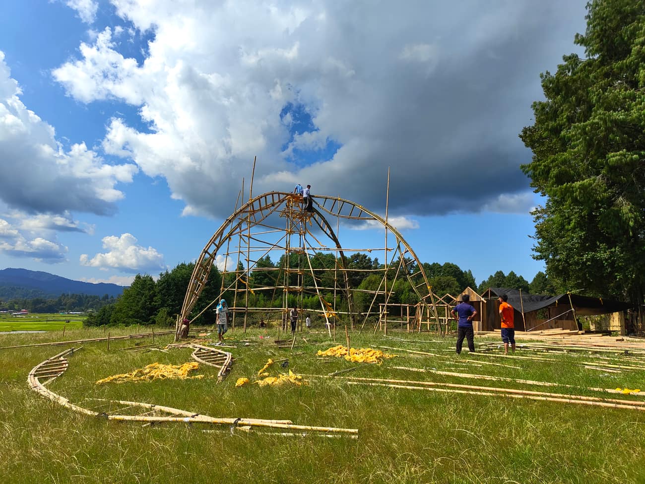 Ziro Music Festival — bamboo food court main structure