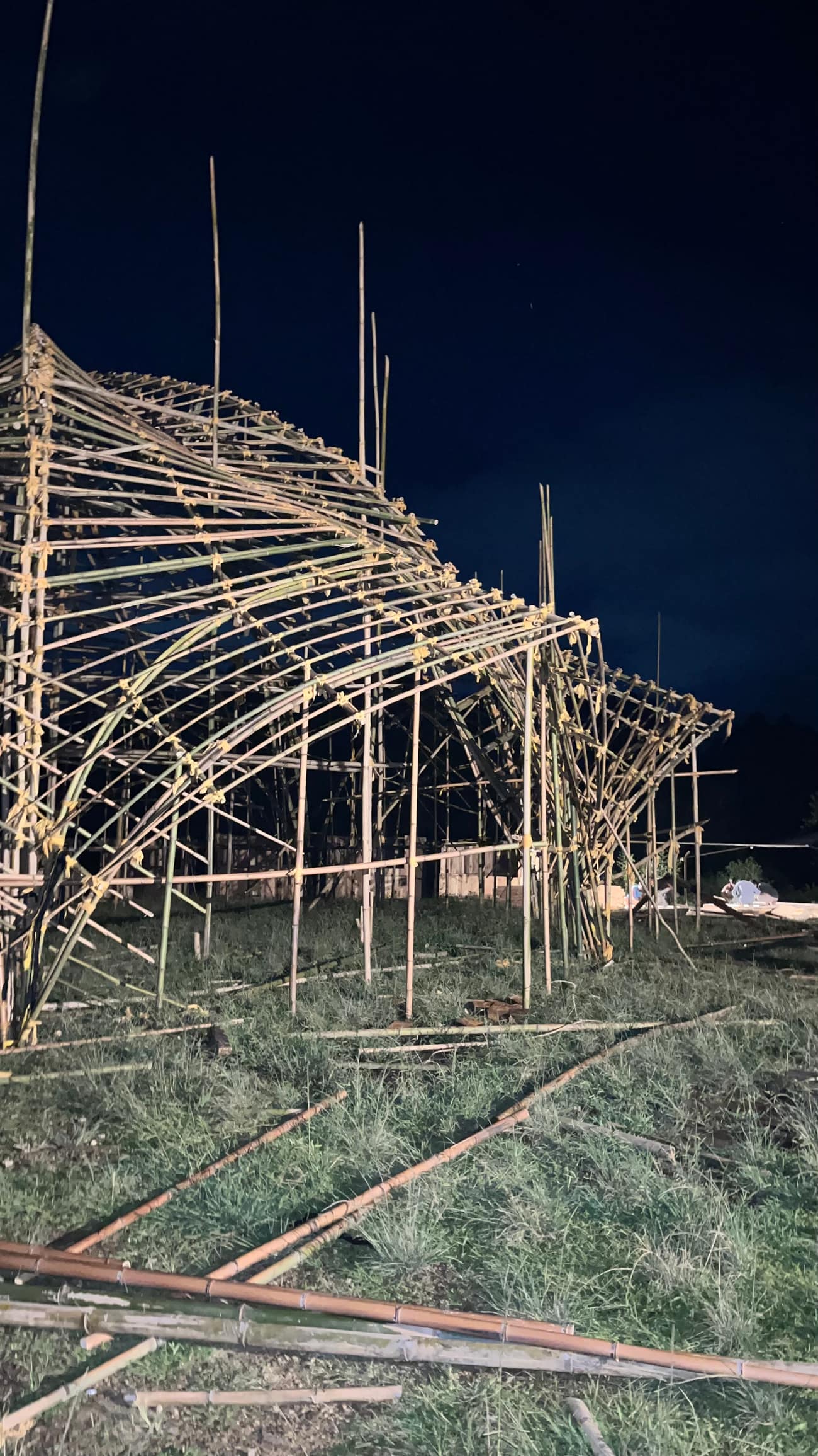 Ziro Music Festival — food court bamboo columns
