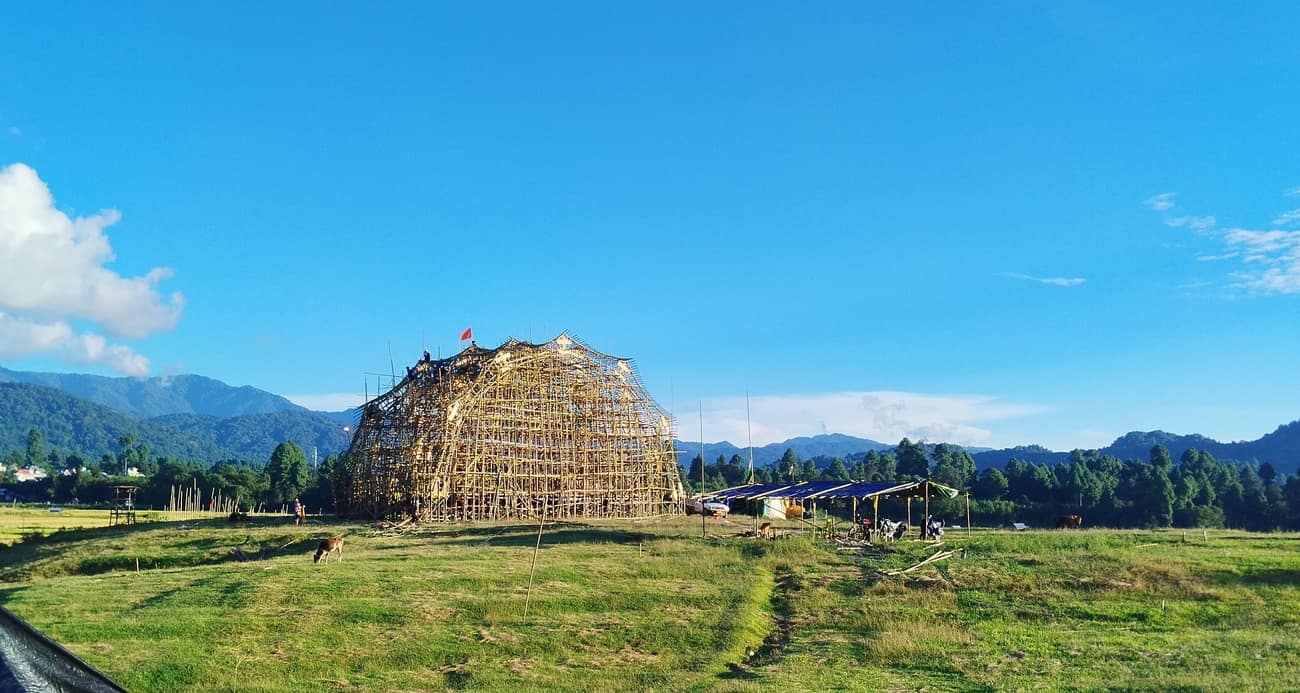 Ziro Music Festival — night stage canopy detail