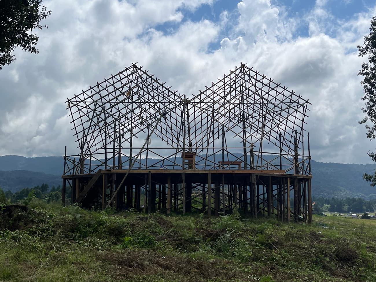 Ziro Music Festival — VIP lounge bamboo structure