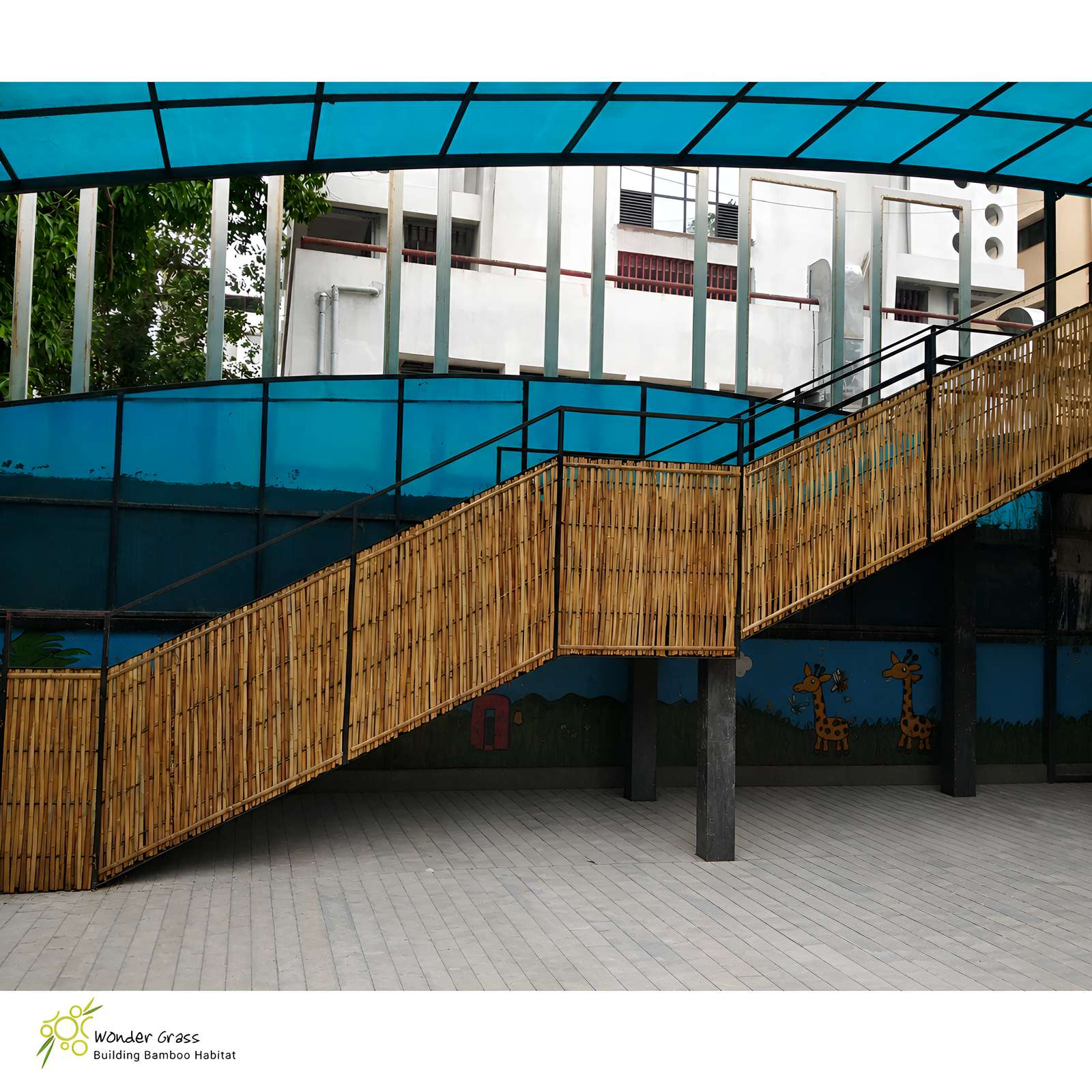 Bamboo panels as railing