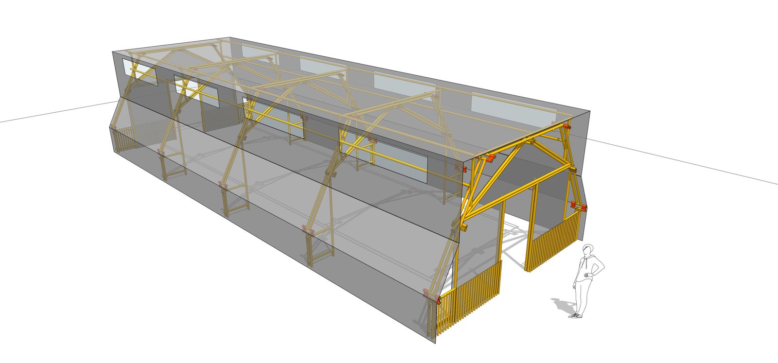 Truss-based poly-shed 20ft flat top